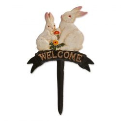 Welcome Bunnies Cast Iron Sign