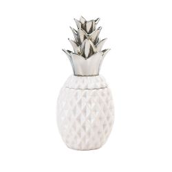 12 Silver Topped Pineapple Jar