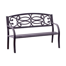 Potter Armrests Patio Bench, Black