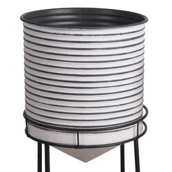 Round Cylindrical Metal Planter with Tubular Legs, Set of 2,White and Black