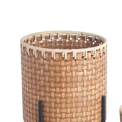 Metal Planters with Engraved Weave Details, Set of 2, Black and Brown
