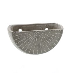 Half Moon Shape Cement Wall Planter, Small, Gray