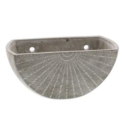 Half Moon Shape Cement Wall Planter, Large, Gray