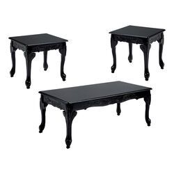Cheshire Traditional 3 Piece TABLE SET, Black Finish