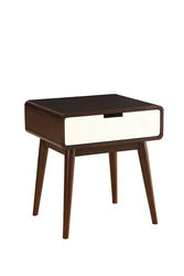 Christa End Table (USB Power Dock), Espresso & White