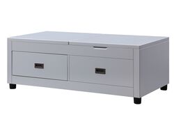 Coffee Table with Top Lift and Reversible Lid Tray, Light Gray