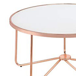 Striking Coffee Table, Frosted Glass & Rose Gold