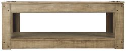 Plank Design Wooden Rectangular Cocktail Table with Weathered Look, Brown