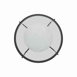 Glass Top Round Cocktail Table with Marble Shelf, Black and White