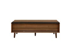 Wooden Coffee Table with Lift Top Storage and 1 Open Shelf, Walnut Brown