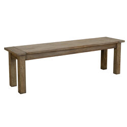 Rectangular Reclaimed Wood Bench with Grains and Knots, Brown