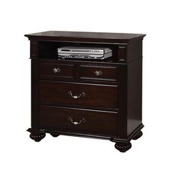 Marble Top End Table with V Shaped Wooden Base, White And Brown