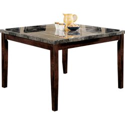 Danville Counter Height Table , Black Marble & Walnut