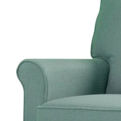 Belem Transitional Accent Chair With Blue Flax Fabric