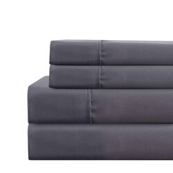 Lanester 3 Piece Polyester Twin Size Sheet Set The Urban Port, Dark Gray