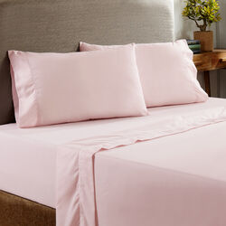 Prato 4 Piece Queen Size Cotton Sheet Set with 400 Thread Count The Urban Port, Pink
