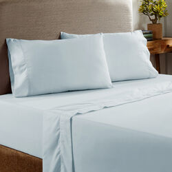 Prato 4 Piece Queen Cotton Sheet Set with 400 Thread Count The Urban Port, Aqua Blue
