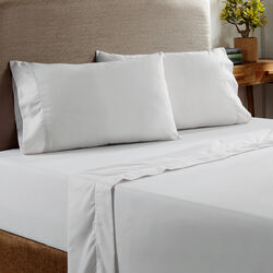 Prato 4 Piece Queen Size Cotton Sheet Set with 400 Thread Count The Urban Port, Silver