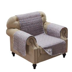 Reversible Polyester Arm Chair Protector with Elastic Strap, Multicolor