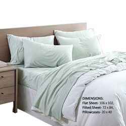 6 Piece California King Size Microfiber Fabric Sheet Set with Pocket, Green