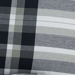 3 Piece Fabric King Comforter Set with Plaid Pattern, Black and Gray