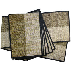 Benzara Hand Crafted Set Of 6 Tablemats/ Placemats And Table Runner, Multicolor