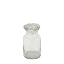 Glass Made Pharmacy Jar with Stopper, Extra Small, Clear